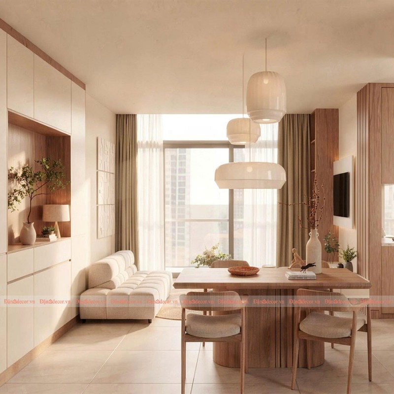 Mẫu Phòng Khách Phong Cách Wabi Sabi Đẹp Hiện Đại